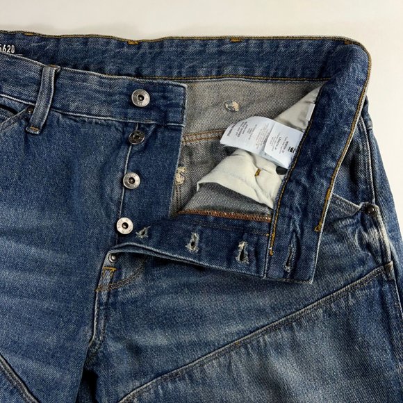 G-Star Raw Mens 5620 3D Tapered Jeans Blue Pockets Medium Wash Button Fly 33x34 - Picture 3 of 12